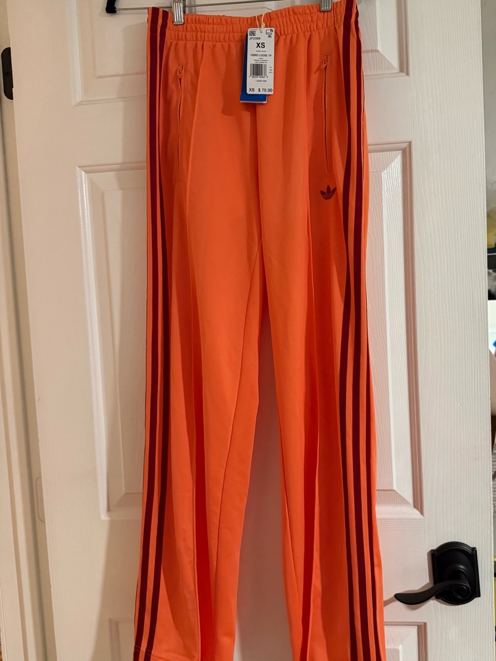 adidas semi coral firebird Track Pants with team victory Red Stripes XS NWT - Picture 7 of 12